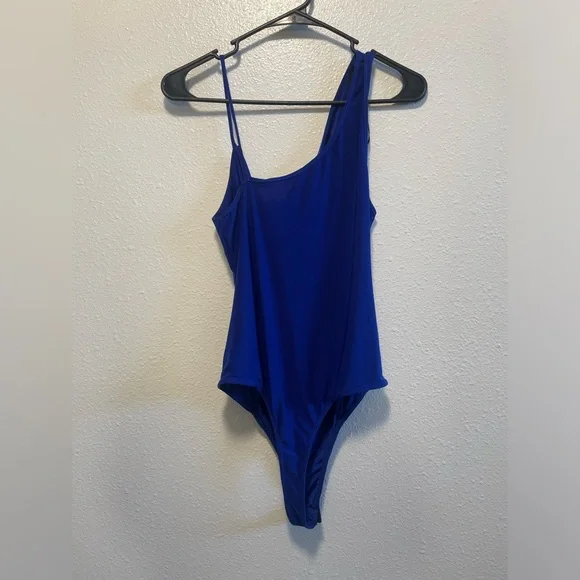 Royal Blue one shoulder body suit - Picture 4 of 4